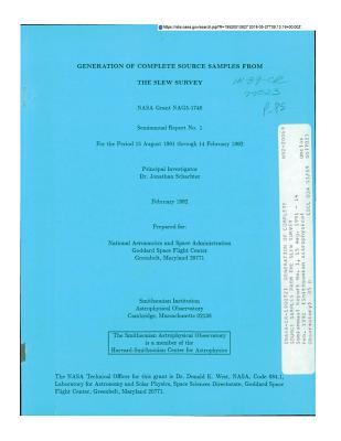 Read online Generation of Complete Source Samples from the Slew Survey - National Aeronautics and Space Administration file in ePub