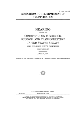 Read Nominations to the Department of Transportation - U.S. Senate file in ePub