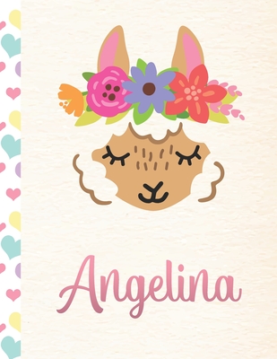 Read Angelina: Personalized Llama Journal For Girls - 8.5x11 110 Pages Notebook/Diary With Pink Name - Llama Journals file in PDF